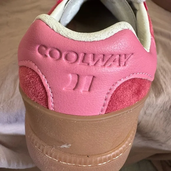 Pink Suede Sneakers with White Laces - Picture 3 of 4